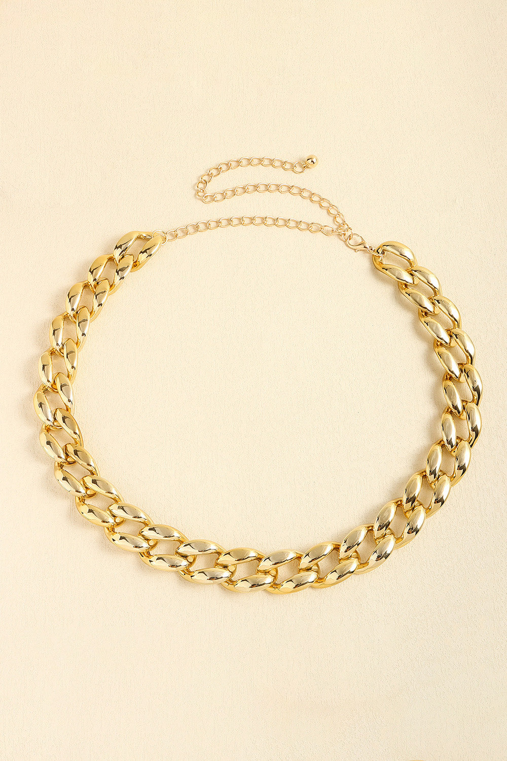 1’’ Width Acrylic Curb Chain Belt - Gold / One Size