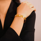 18K Gold-Plated Czech Diamond Bracelet - Gold / One Size