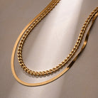 18K Gold-Plated Double Layered Necklace - Gold / One Size