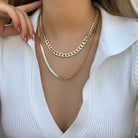 18K Gold-Plated Double Layered Necklace - Gold / One Size