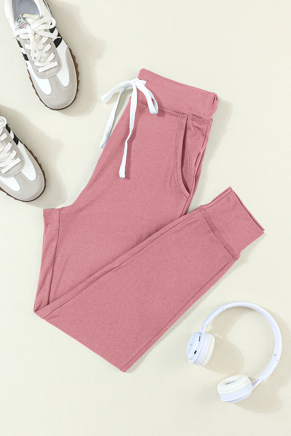 Black Casual Drawstring Drop Waist Pocketed Joggers