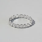 925 Sterling Silver Heart Link Ring - Silver / 5