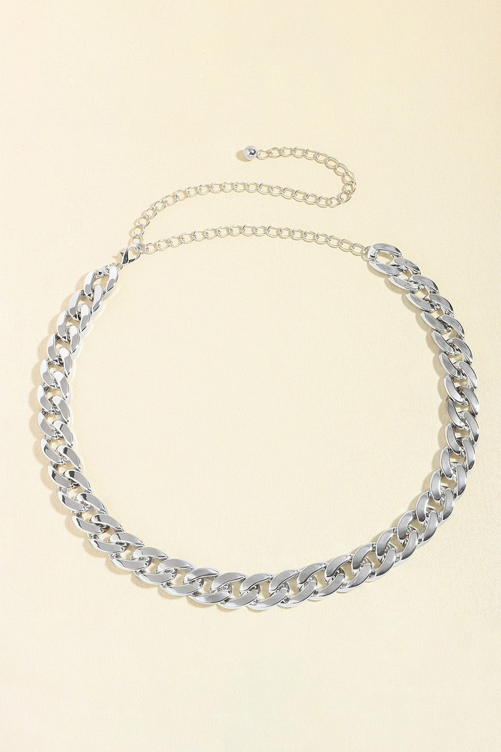 Adjustable Curb Chain Belt - Silver / One Size