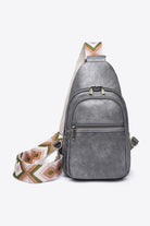 Adored It’s Your Time PU Leather Sling Bag - Mid Gray / One Size