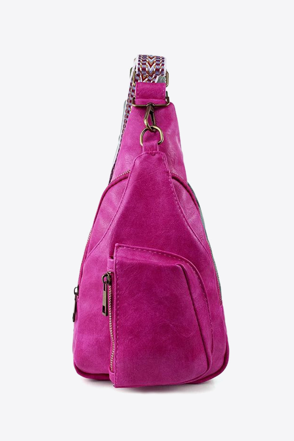 All The Feels PU Leather Sling Bag - Magenta / One Size