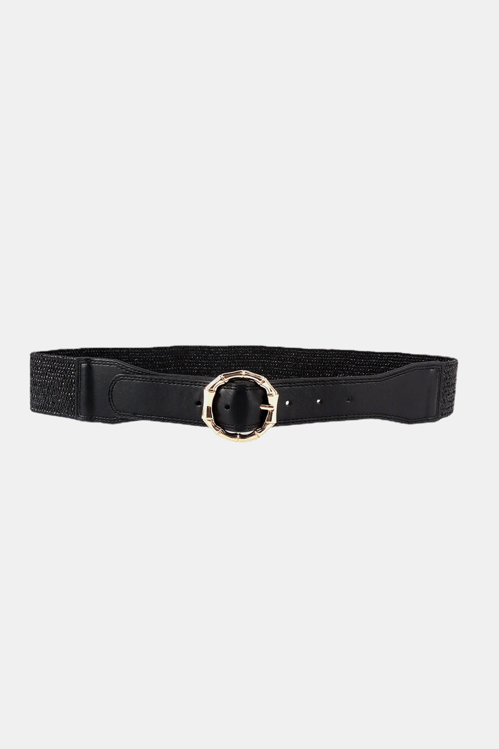 Alloy Buckle Braided Belt - Black / One Size