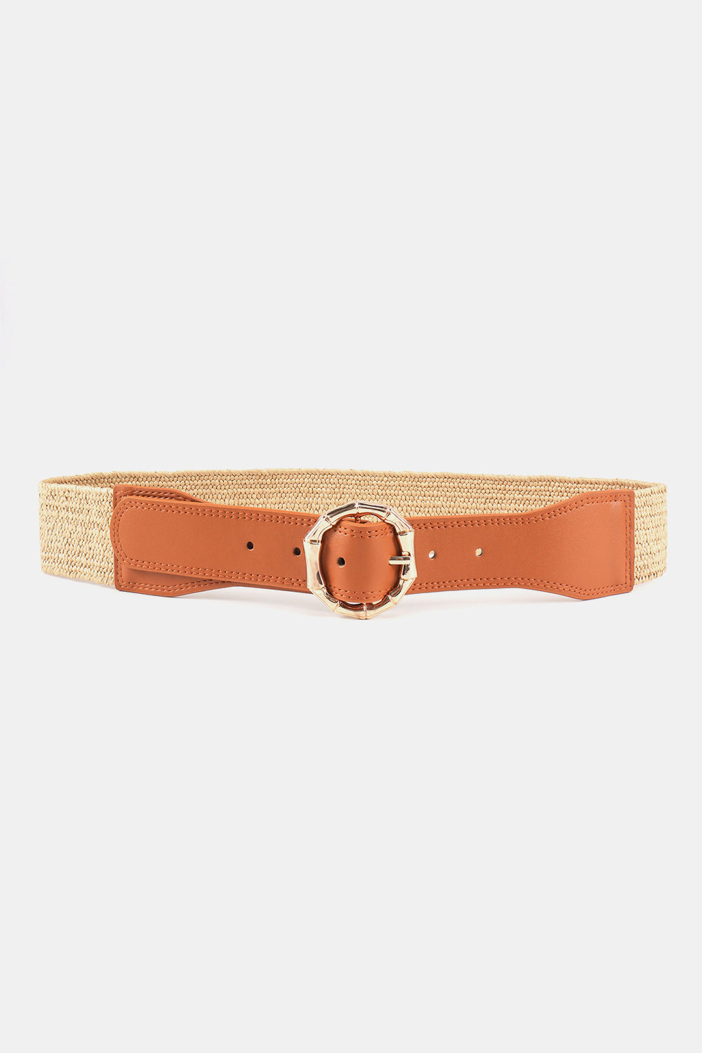 Alloy Buckle Braided Belt - Caramel / One Size