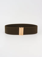 Alloy Buckle Elastic Belt - Chestnut / One Size