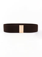 Alloy Buckle Elastic Belt - Chocolate / One Size