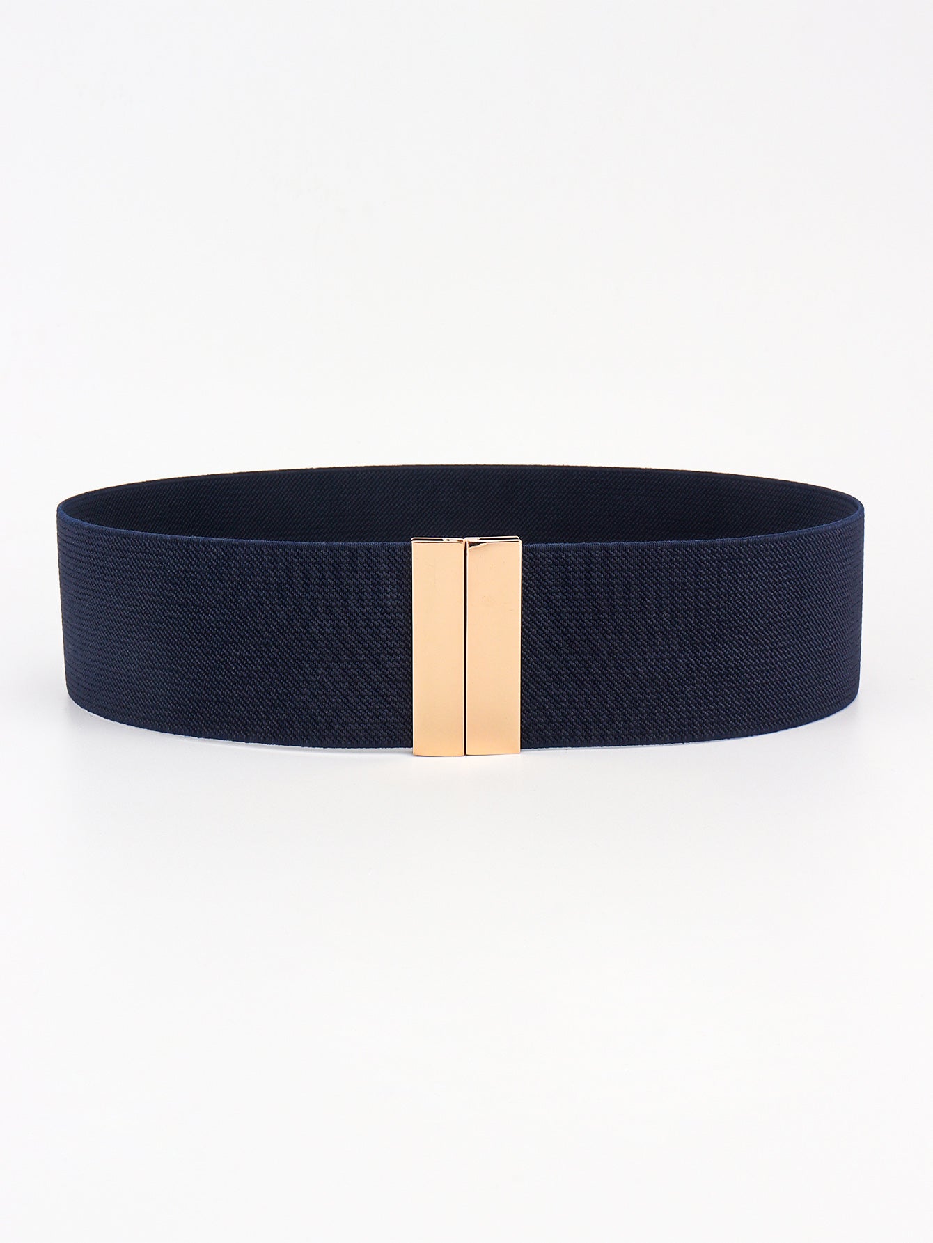 Alloy Buckle Elastic Belt - Dark Navy / One Size