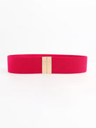 Alloy Buckle Elastic Belt - Deep Rose / One Size