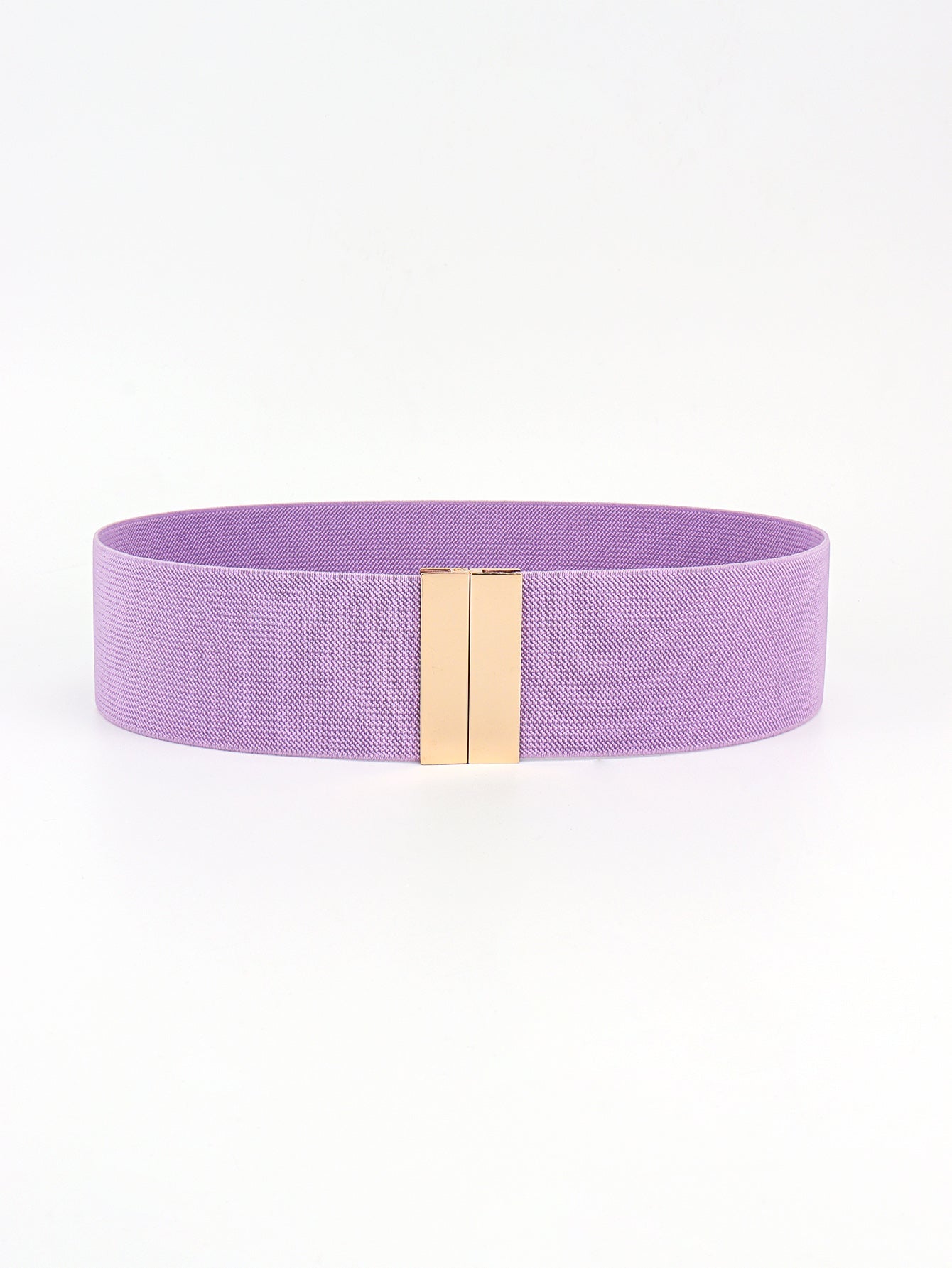 Alloy Buckle Elastic Belt - Lavender / One Size