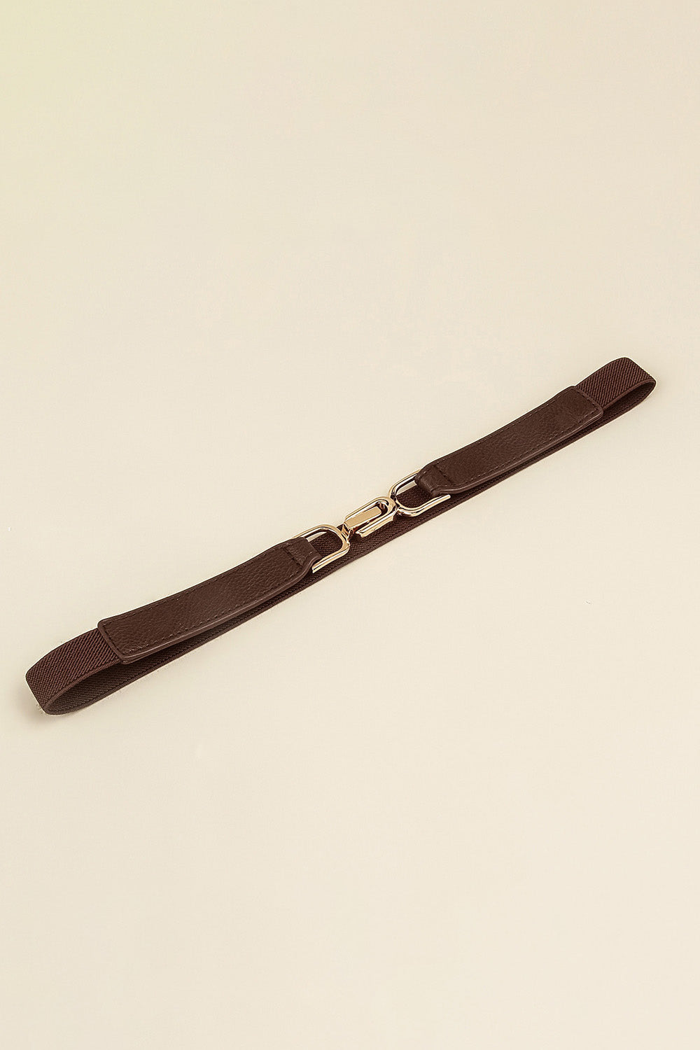 Alloy Buckle Elastic Belt - Mocha / One Size