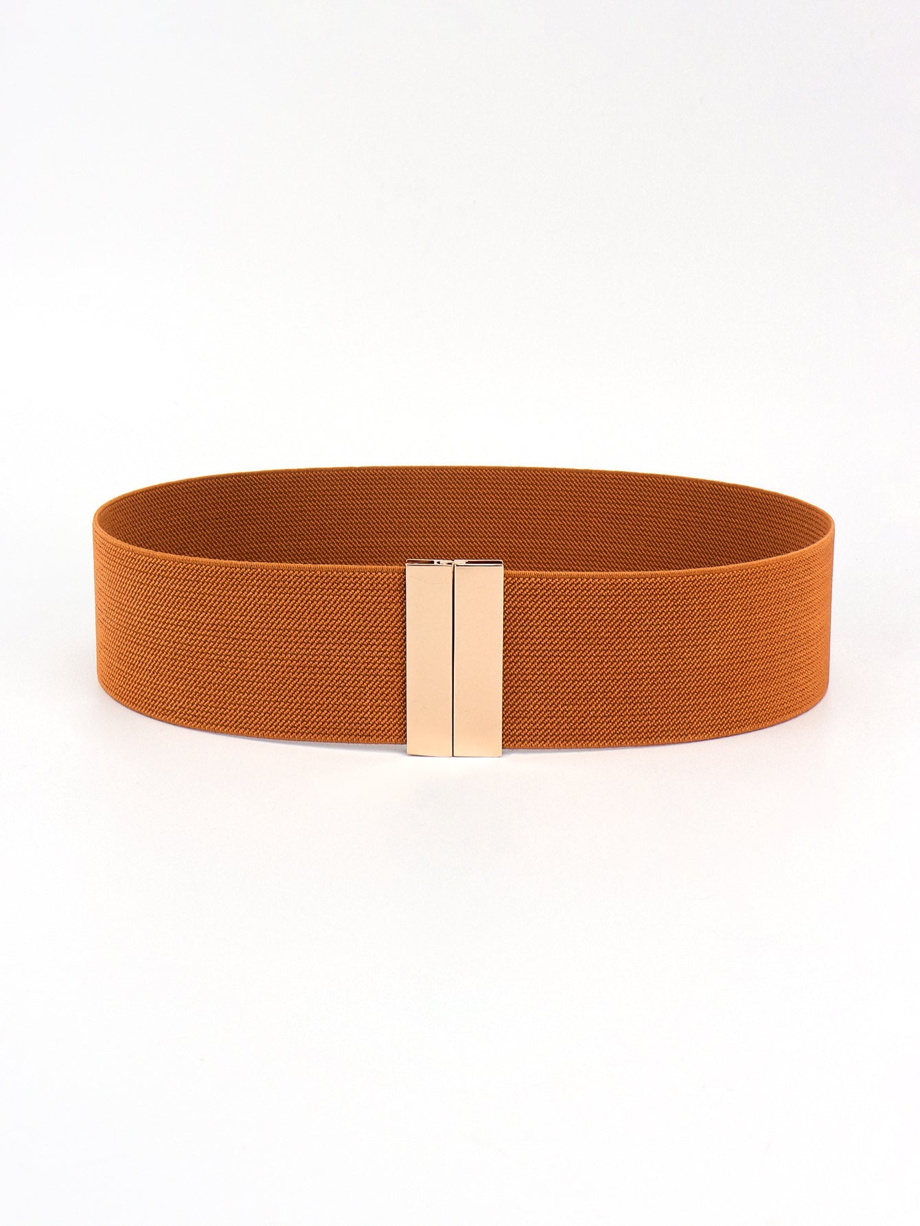 Alloy Buckle Elastic Belt - Ochre / One Size