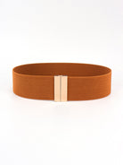 Alloy Buckle Elastic Belt - Ochre / One Size