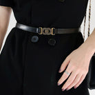 Alloy Buckle PU Belt - Black / One Size