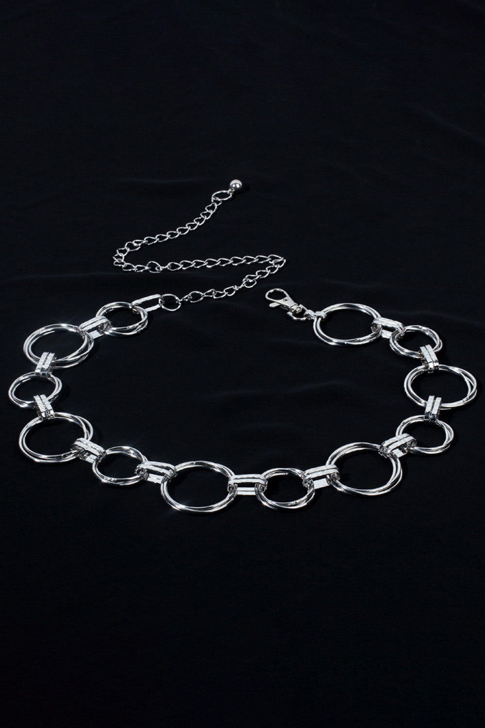 Alloy Chain Circle Shape Belt - Silver / One Size