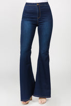 American Bazi Side Slit Flare Jeans - DK Blue / S