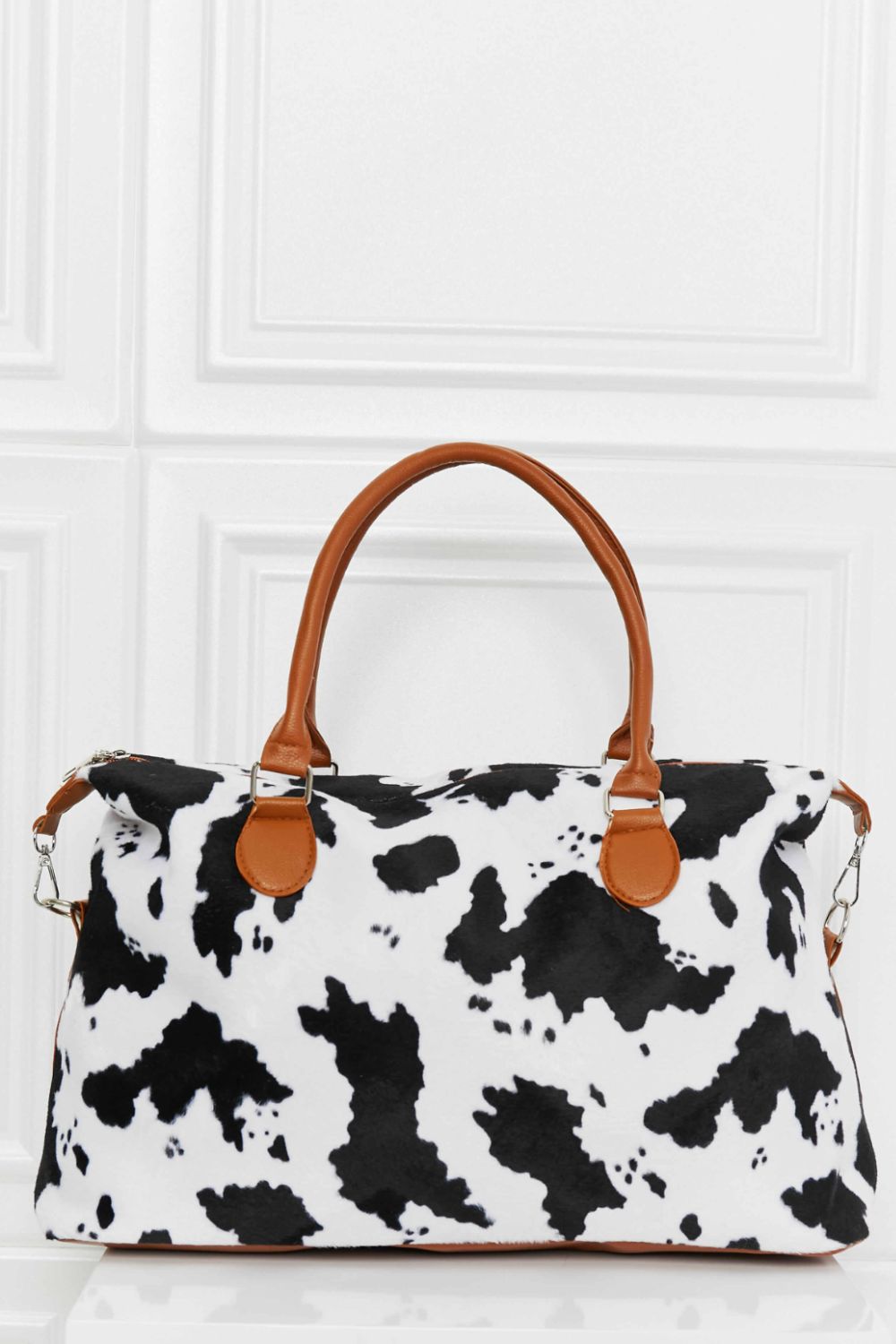 Animal Print Brushed Weekender Bag - Black/White / One Size