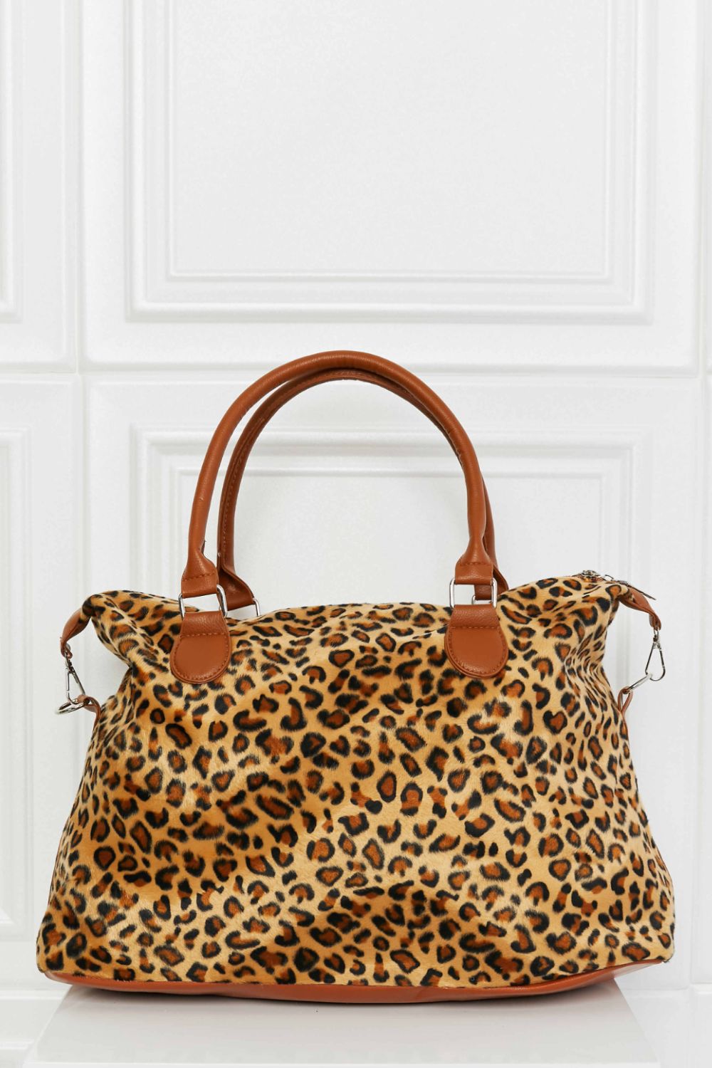 Animal Print Brushed Weekender Bag - Leopard / One Size