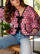 Bow Tie Printed Lightweight Jacket - Styl B / S