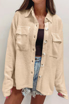 Button Up Long Sleeve Shacket - Dust Storm / S