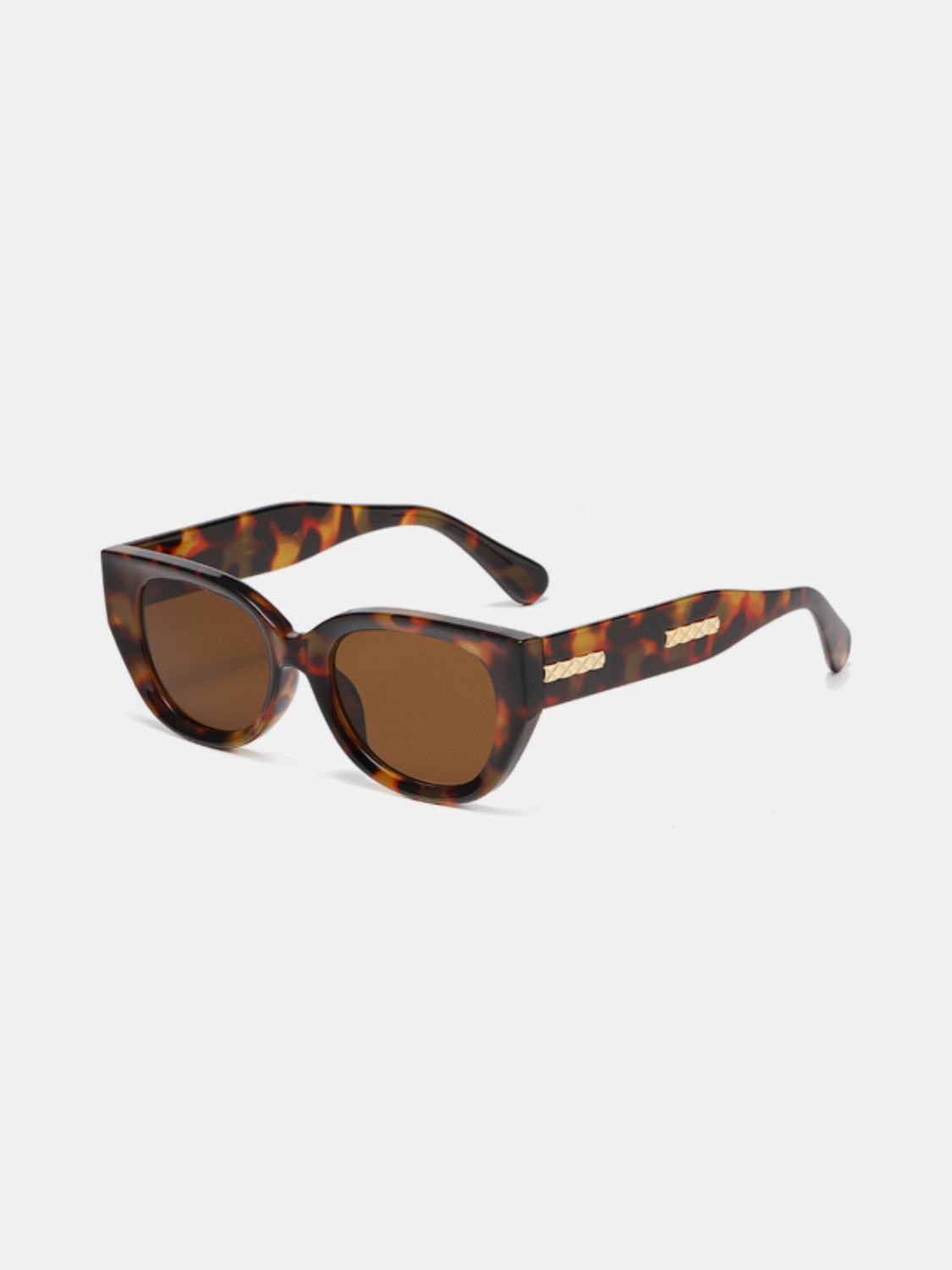 Cat Eye Polycarbonate Frame Sunglasses - Brown / One Size