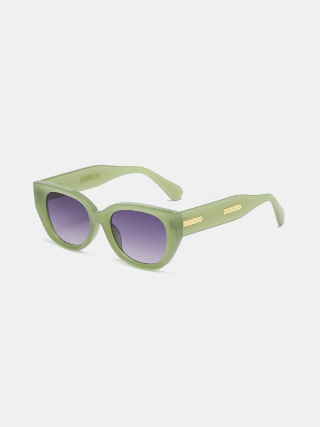 Cat Eye Polycarbonate Frame Sunglasses - Sage / One Size