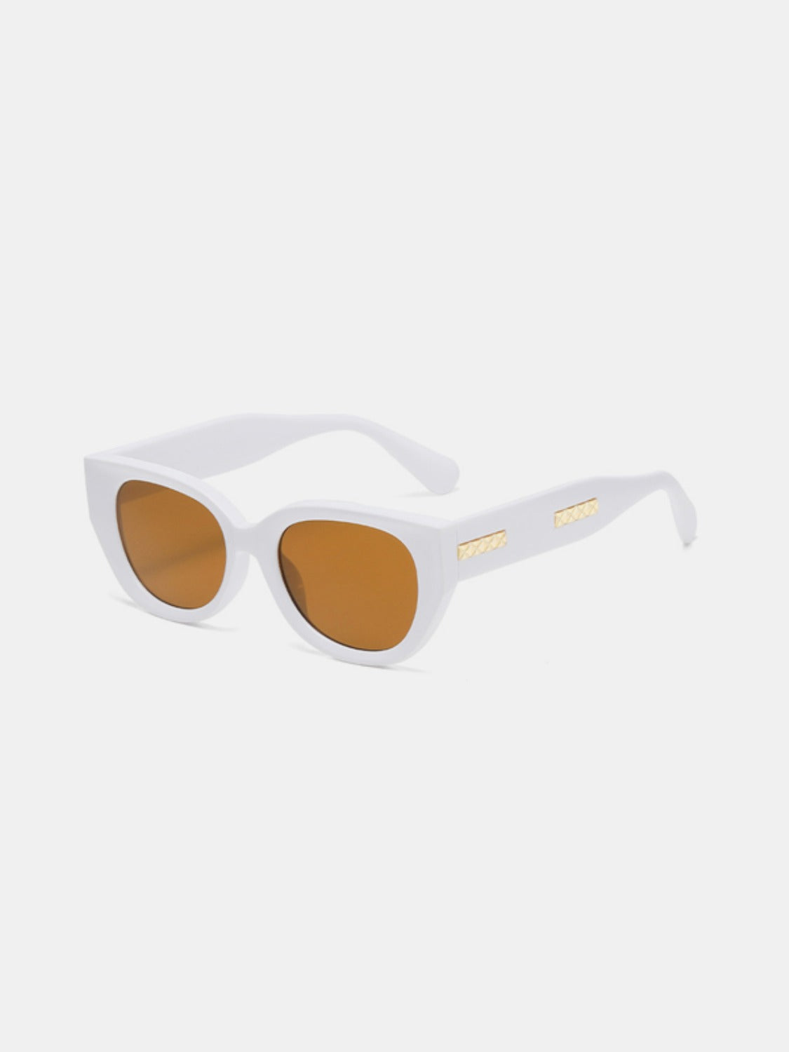 Cat Eye Polycarbonate Frame Sunglasses - White / One Size