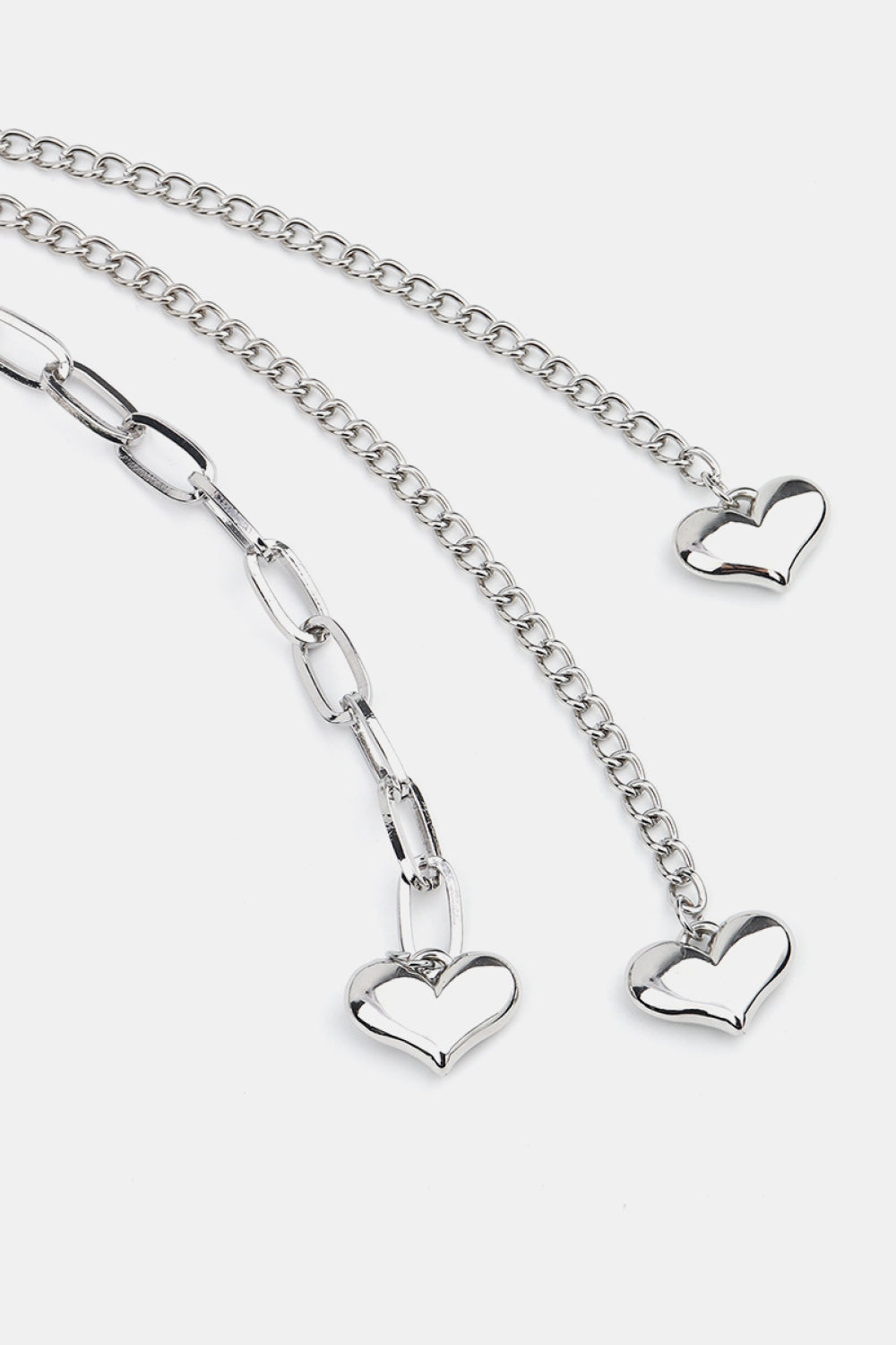 CCB Bead Heart Charm Belt - Silver / One Size