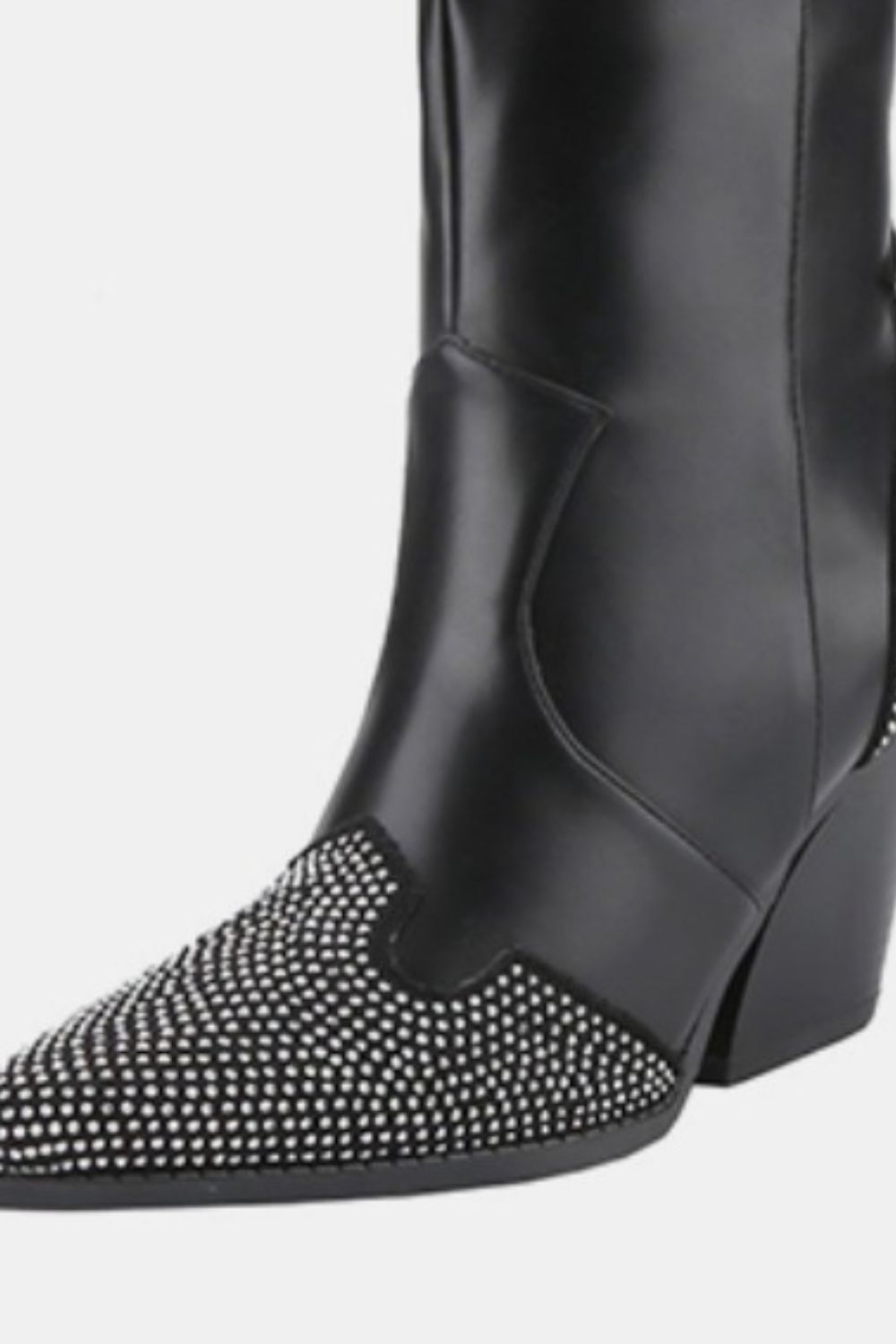 Chunky Heel Rhinestone Western Boots