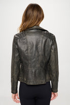 Coalition LA Studded Classic Moto Faux Leather Jacket