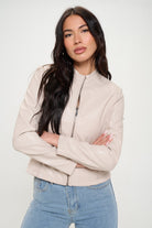 Coalition LA Zip Up Vegan Moto Jacket - Cream / S