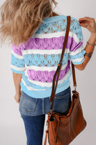 Color Block Round Neck Knit Top