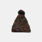 Contrast Cable-Knit Hat with Pompom - Black / One Size