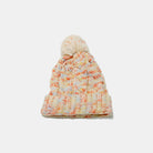 Contrast Cable-Knit Hat with Pompom - Cream / One Size