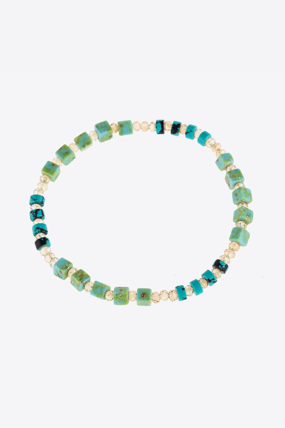 Crystal & Natural Stone Bracelet - Light Green / One Size