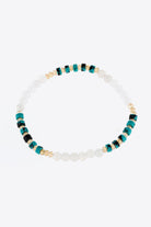 Crystal & Natural Stone Bracelet - Teal / One Size