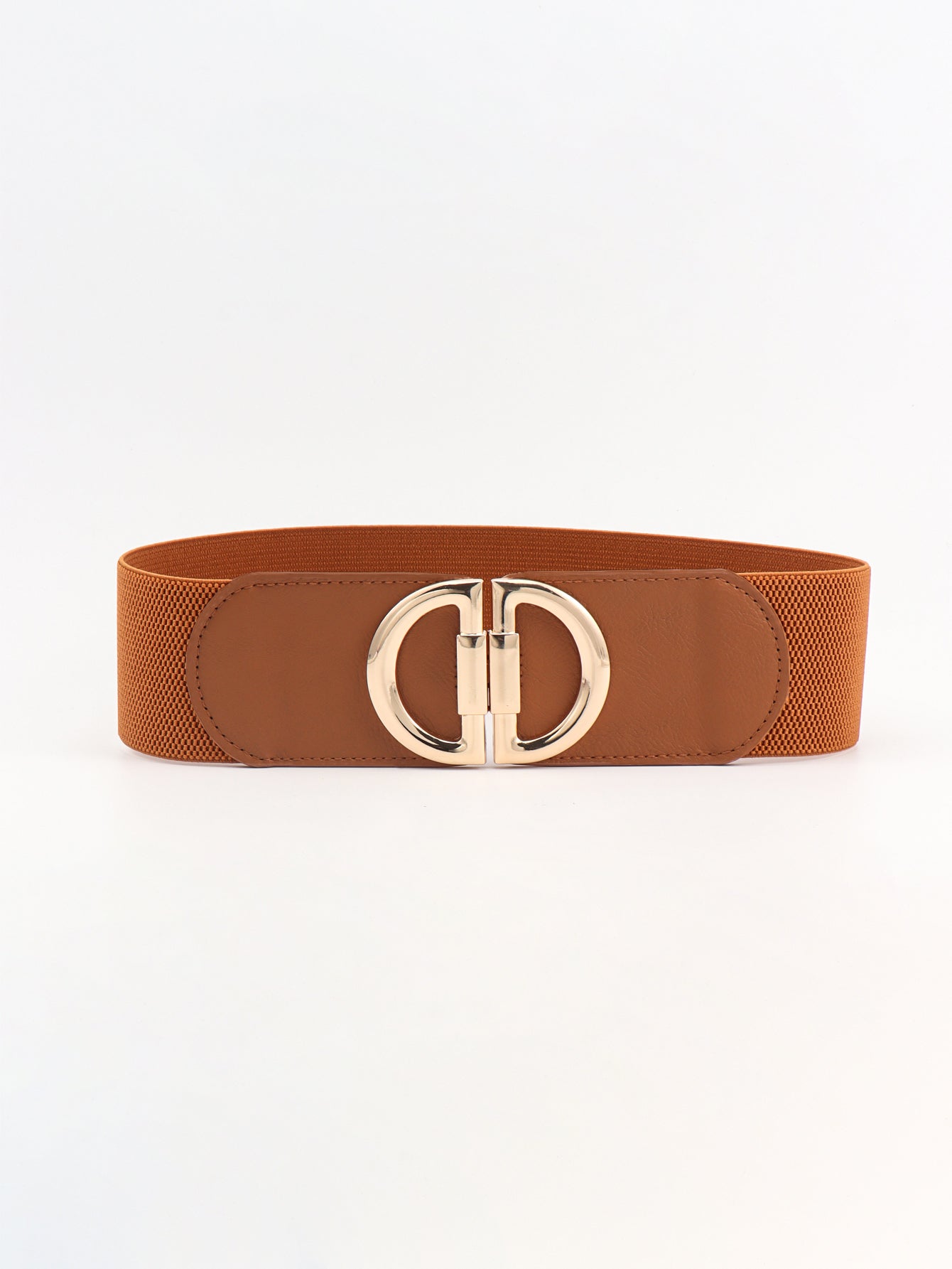 D Buckle Elastic Belt - Caramel / One Size