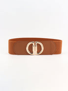 D Buckle Elastic Belt - Caramel / One Size