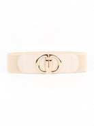 D Buckle Elastic Belt - Cream / One Size