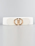 D Buckle Elastic Belt - White / One Size