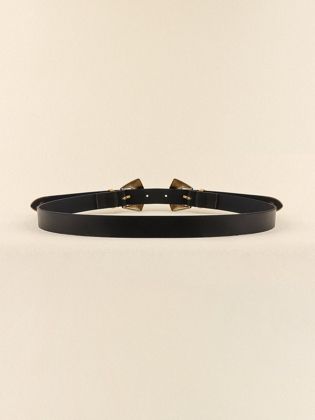 Double Buckle PU Leather Belt