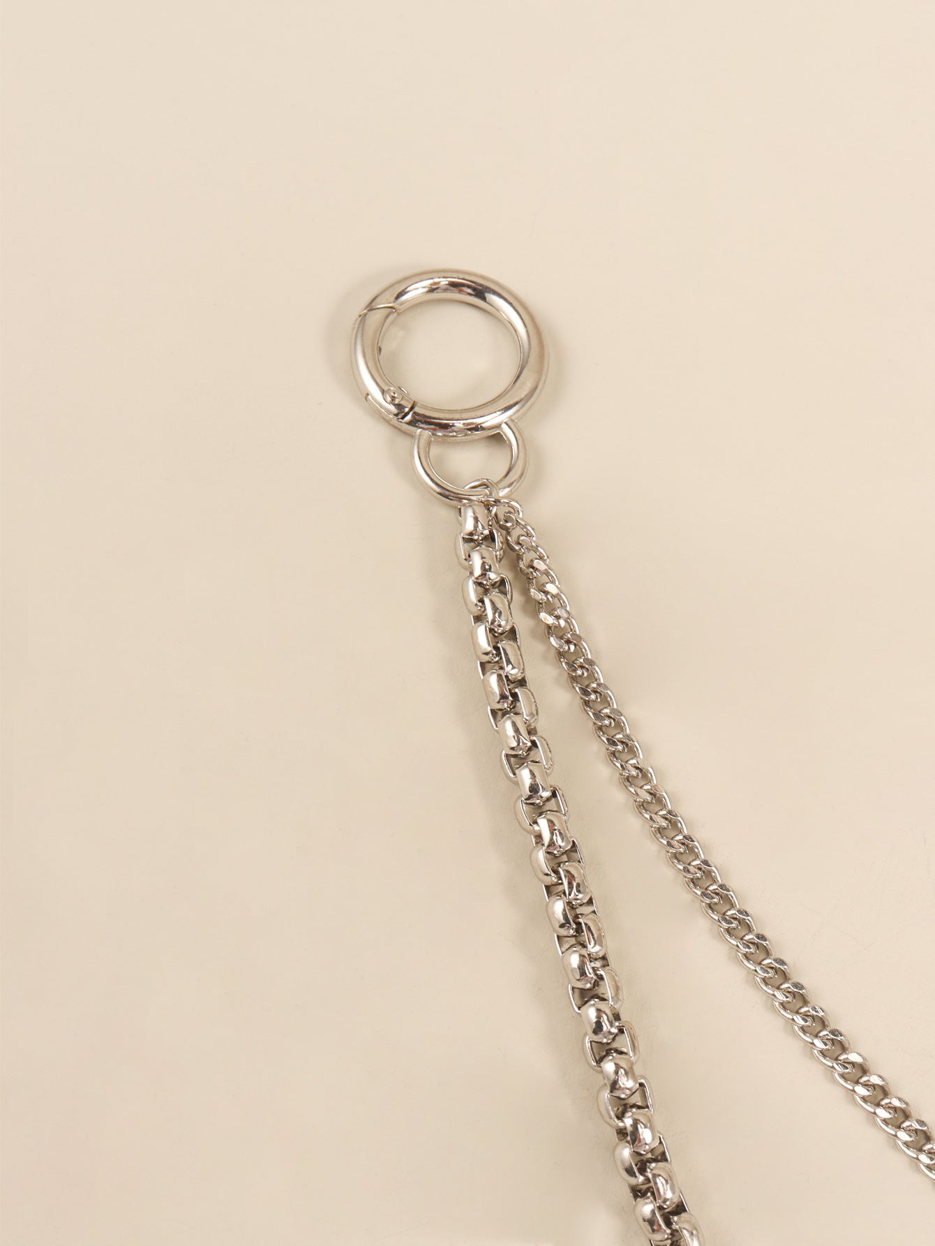 Double-Layered Metal Chain Belt - Silver / One Size