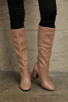 East Lion Corp Block Heel Knee High Boots - Mocha / 6