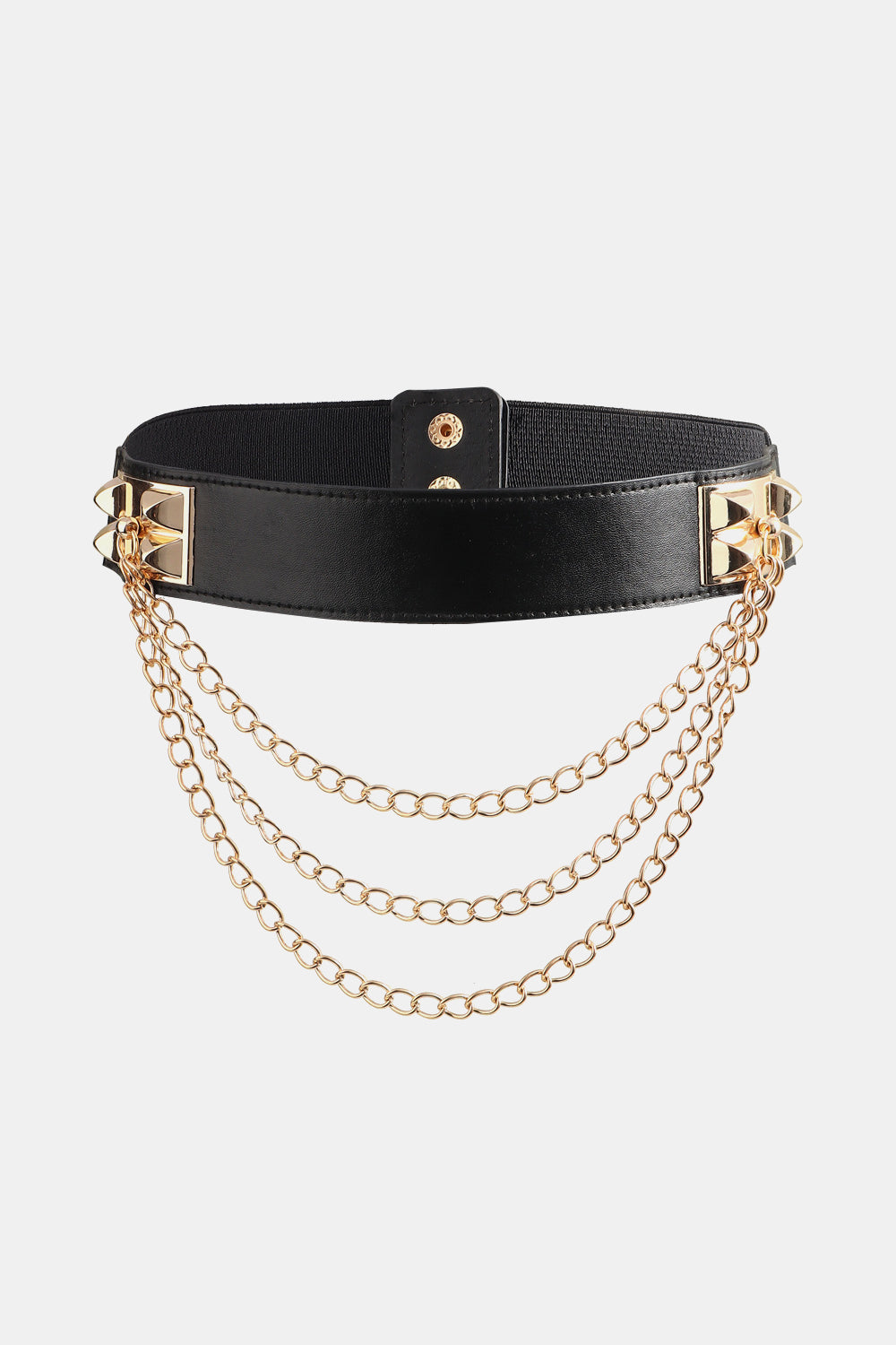 Elastic Belt with Chain - Black / One Size