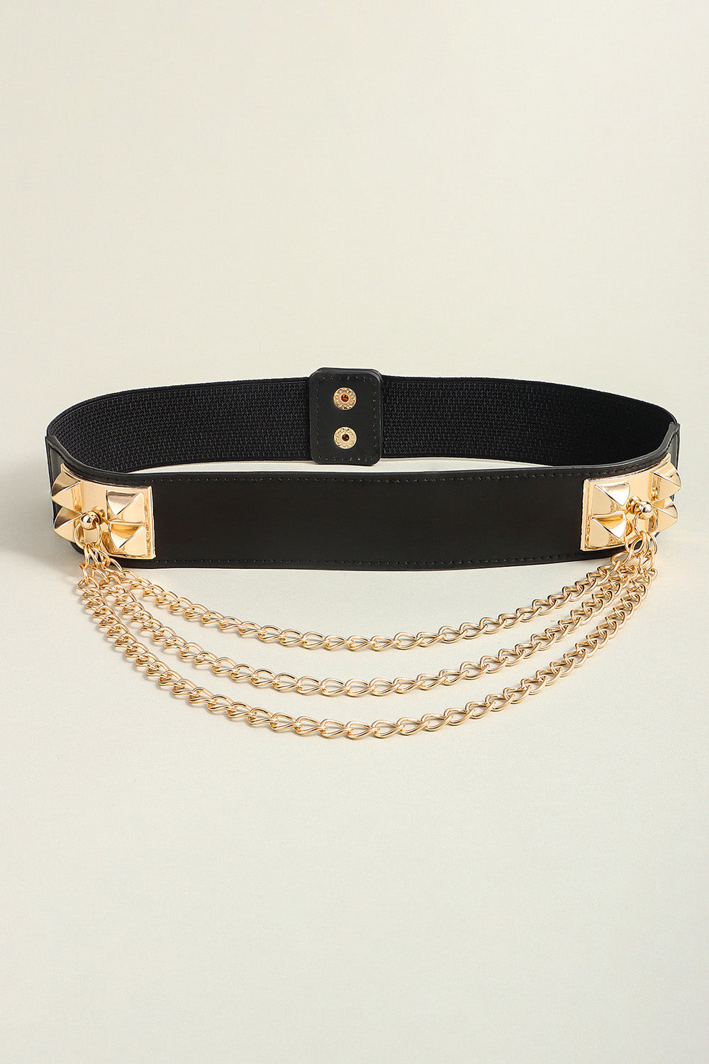 Elastic Belt with Chain - Black / One Size