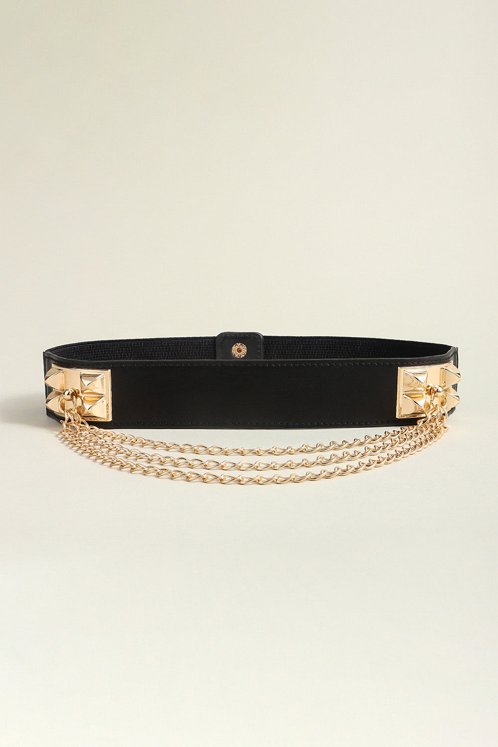 Elastic Belt with Chain - Black / One Size