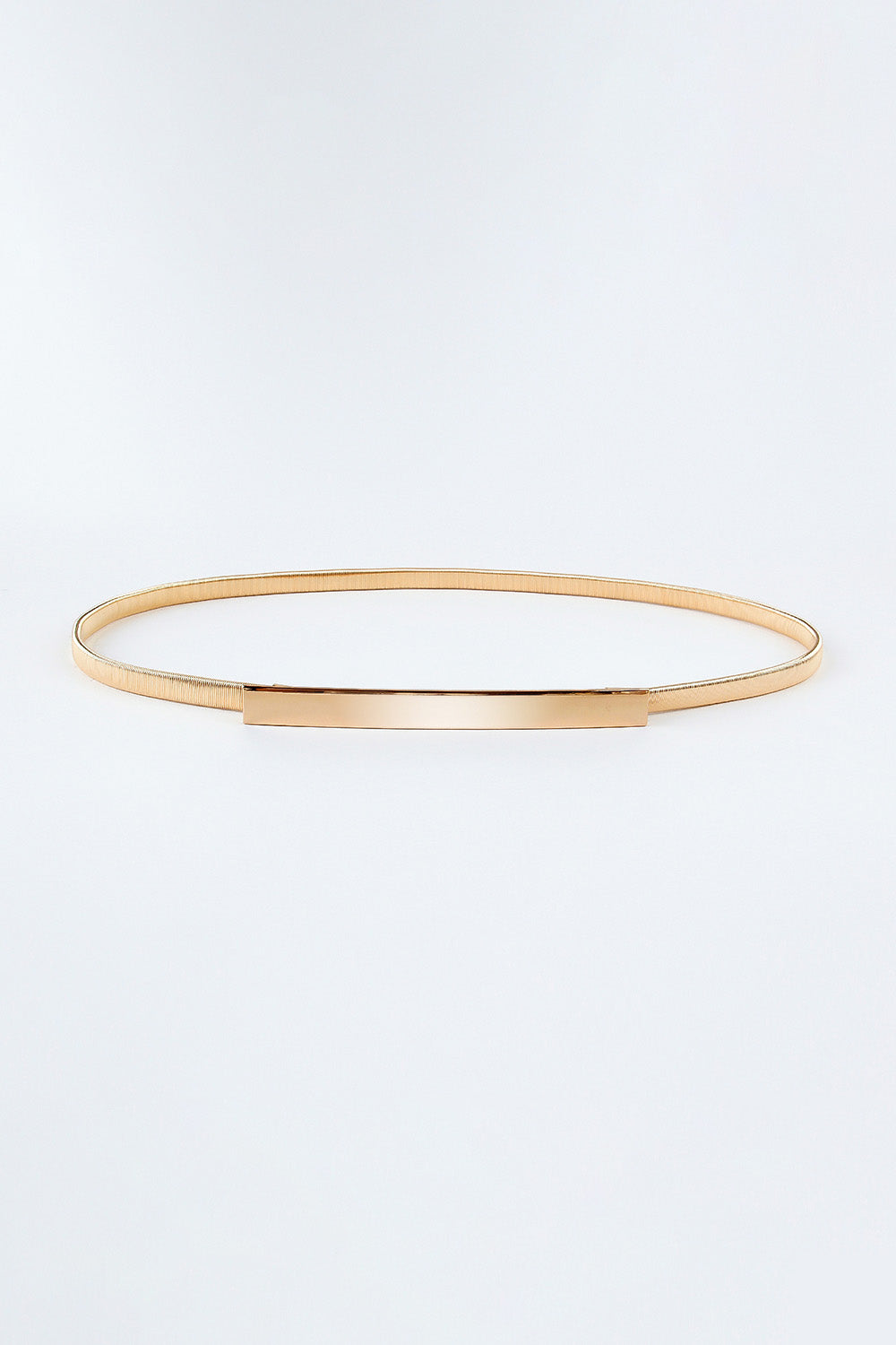 Elastic Iron Skinny Belt - Gold/13cm Buckle Head / One Size