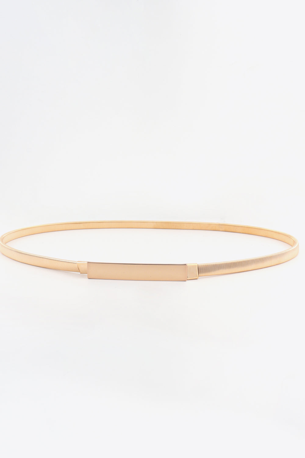 Elastic Iron Skinny Belt - Rose Gold/7cm Buckle Head / One Size